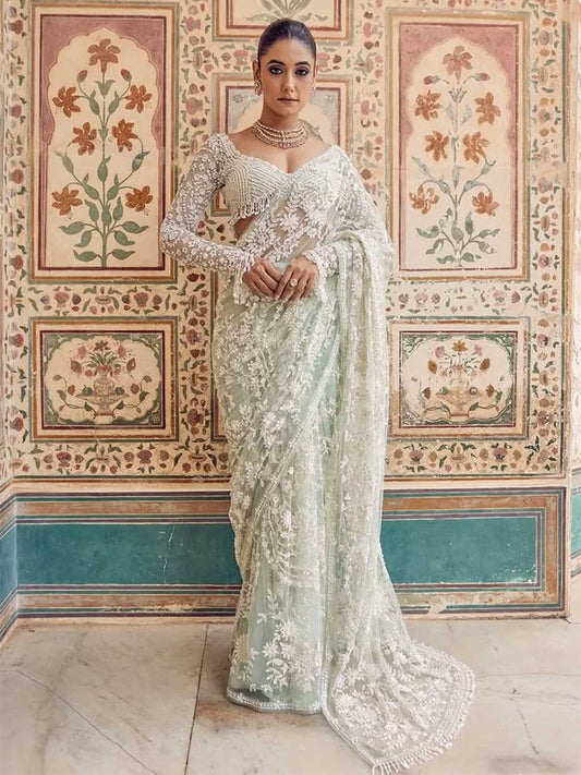 Bollywood Inspired Designer Fancy Net Saree - Available in 2 Colours-1 Celebrity Drapes