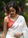 Cotton Saree with Charkha Print | Republic Day Special in White