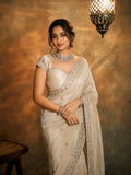 Soft Crunchy Silk Saree with Katdana and Sequin Work