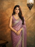 Bollywood Inspired Two Tone Banarasi Tissue Saree Unstitched Blouse