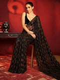 Sanya Inspired Heavy Faux Georgette Full Sequins Black Saree