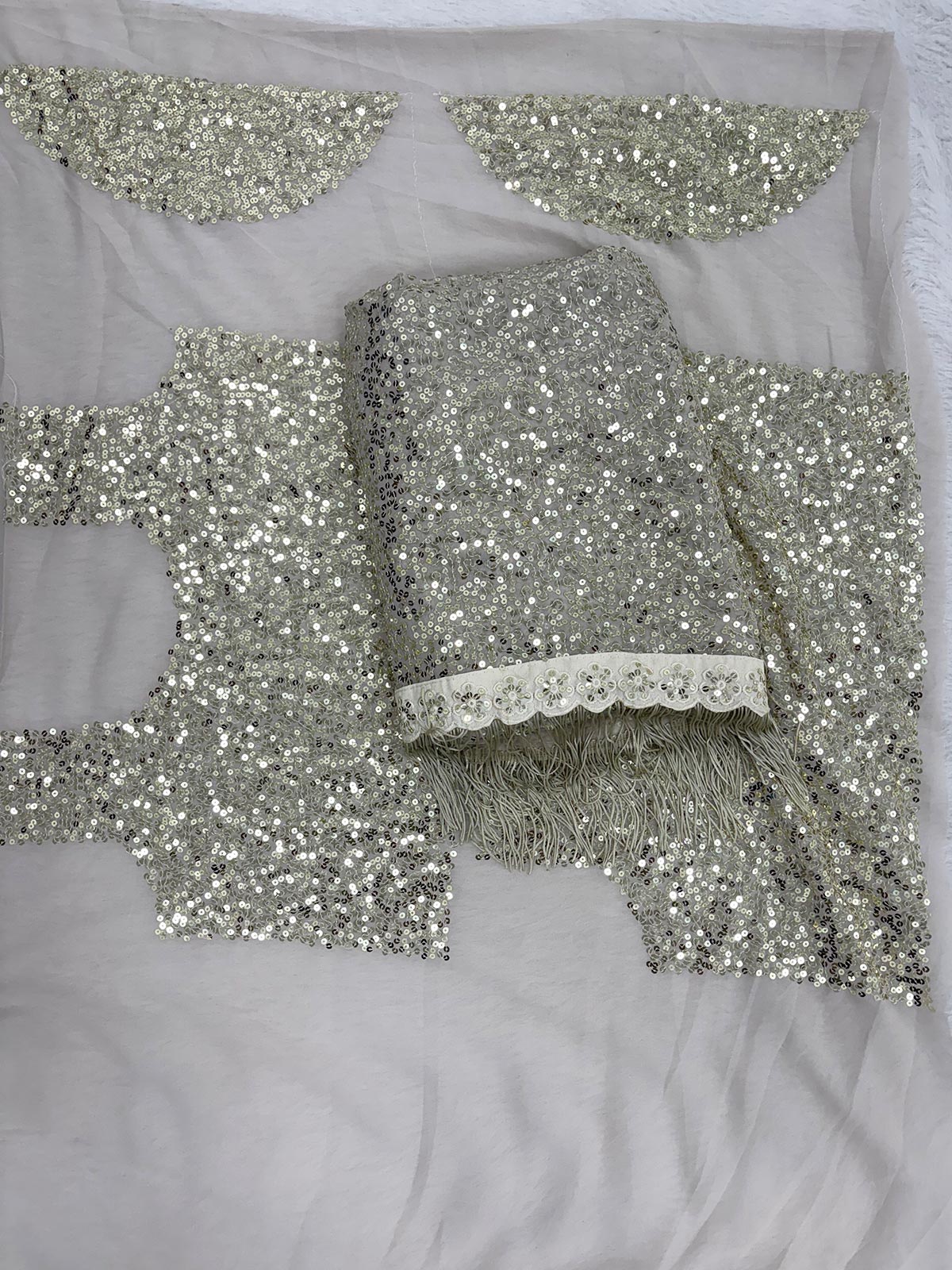 Deepika Inspired Georgette Saree Full Sequins Embroidery with Cutwork Lace & Jhalar Border | Available in 5 Colours-3 Celebrity Drapes