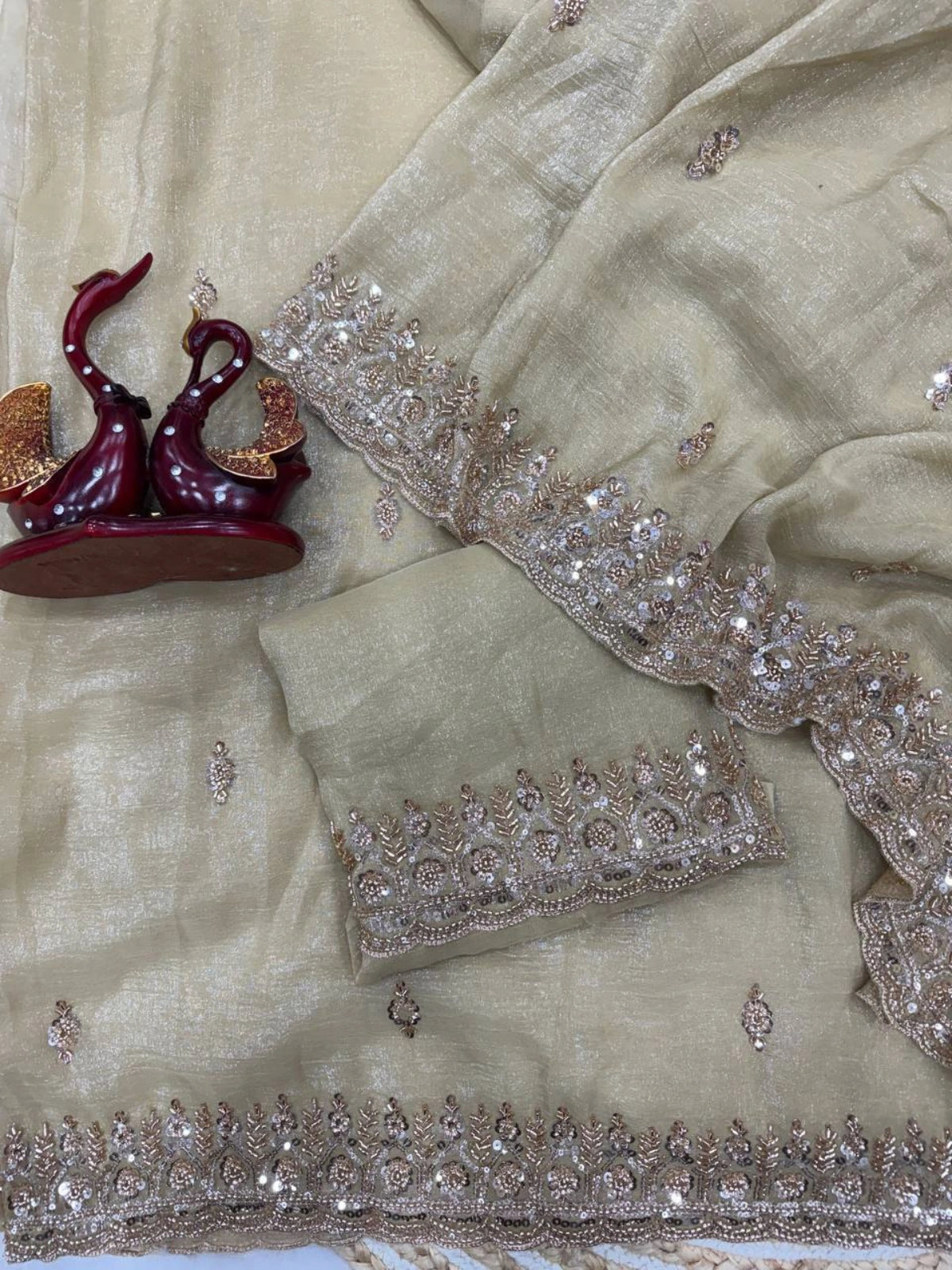 Bollywood Inspired Soft Crunchy Silk Saree with Katdana & Sequin Work-67830406938705