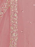 Bollywood-Inspired Pink Net Embellished Saree for Women