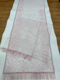 Bollywood Inspired Pink Net Saree with Sequins & Thread Embroidery