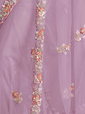 Bollywood-Inspired Lavender Net Embellished Saree for Women