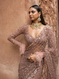 Bollywood-Inspired Onion Net Saree with Sequins and Embroidery