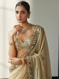 Bollywood Inspired Organza Real Mirror Work Saree with Free Size Blouse