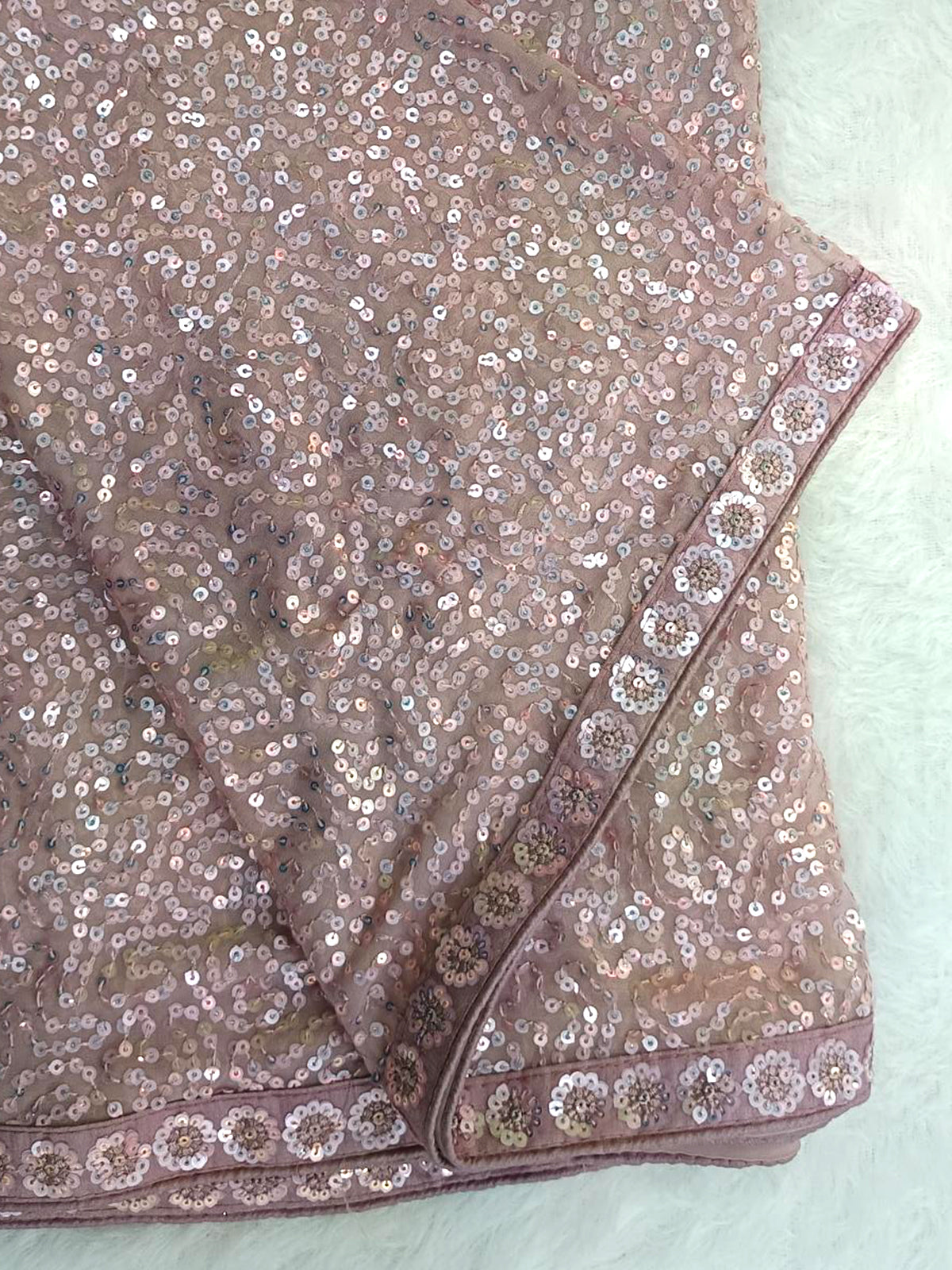 Deepika Inspired Georgette Saree Full Sequins Embroidery with Cutwork Lace & Jhalar Border | Available in 5 Colours-7 Celebrity Drapes