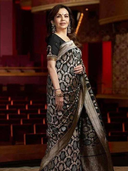 Ambani Wedding Inspired Katan Silk Zari | Available in 5 Colours-1 Celebrity Drapes