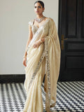 Bollywood Inspired Organza Real Mirror Work Saree with Free Size Blouse