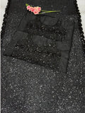 Bollywood Inspired Designer Fancy Georgette Sequins Black Saree