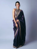 Ananya Inspired Purple Saree with Thread & Sequin Embroidery