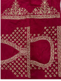 Soft Pink Saree with Delicate Golden Motifs and Embroidered Maroon Border