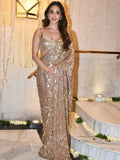 Kiara Inspired Golden Sequin Glam Saree