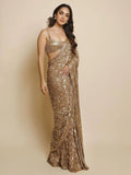 Kiara Inspired Golden Sequin Glam Saree