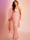 Rhea Inspired Baby Pink Full Sequins Saree