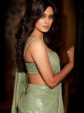 Shweta Inspired Shimmering Pista Sequin Saree