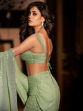 Shweta Inspired Shimmering Pista Sequin Saree