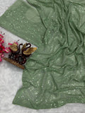 Shweta Inspired Shimmering Pista Sequin Saree