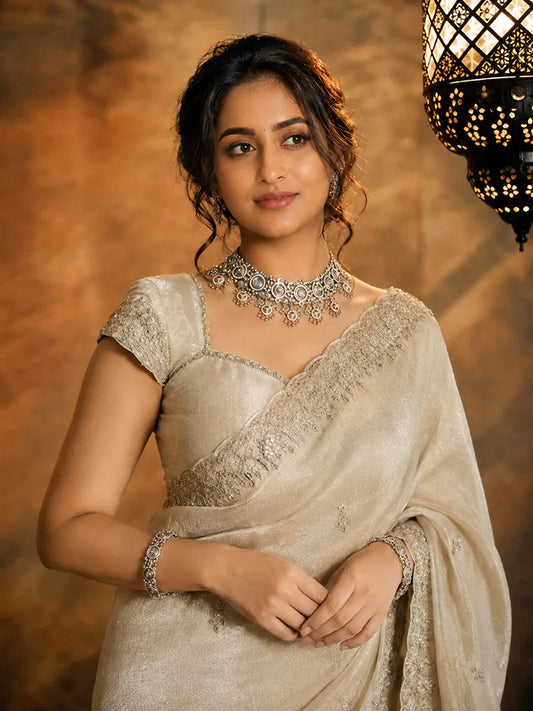 Bollywood Inspired Soft Crunchy Silk Saree with Katdana & Sequin Work-71930759905361