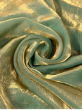 Bollywood Inspired Green Gold Dual Tone Plain Jimmy Choo Saree