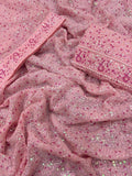 Bollywood Inspired Pink Sequin Saree with Embroidery Border