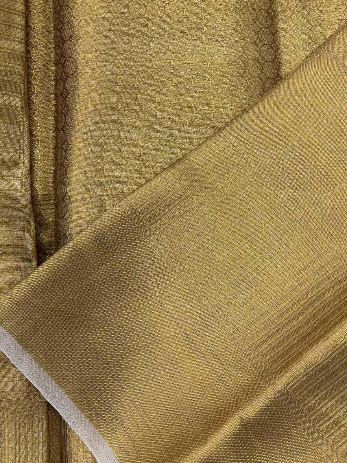 Keerthy Inspired Kanjivaram Tissue Silk Gold Saree-4 Celebrity Drapes