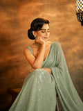 Shweta Inspired Shimmering Pista Sequin Saree
