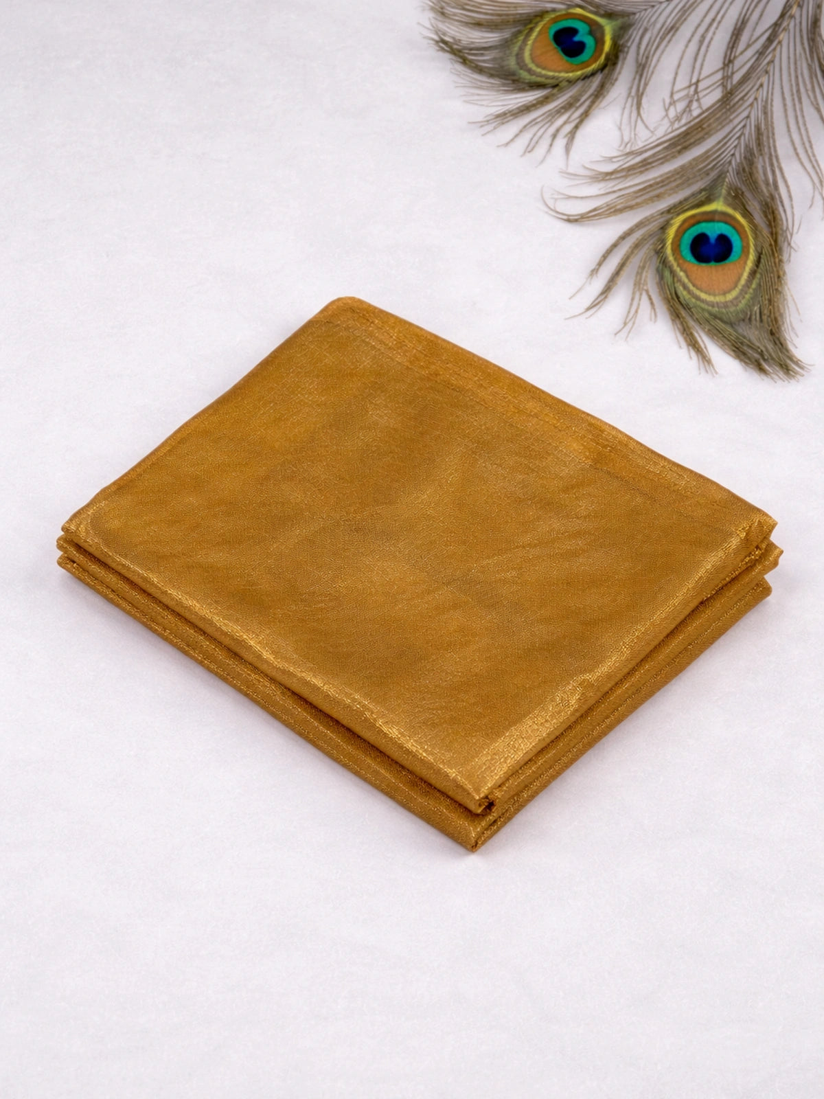 Bollywood Inspired Golden Plain Linen Saree-70318413971537
