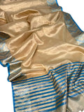 Nita Mam Inspired Kanjeevaram Gold and Blue Tissue Silk Saree-4 Celebrity Drapes