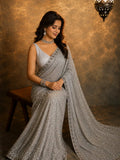 Kareena Inspired Georgette Full Sequin Saree with Embroidery & Cutwork Lace