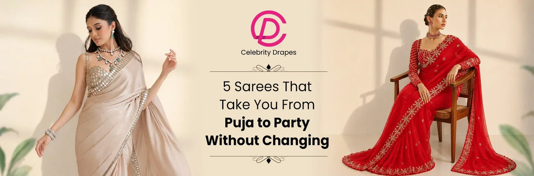 5 Sarees That Take You From Puja to Party Without Changing