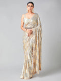 Bollywood Inspired Heavy Georgette Sequins Peach Saree