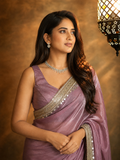 Bollywood Inspired Two Tone Banarasi Tissue Saree Unstitched Blouse