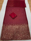 Shreya Inspired Maroon and Gold Sequin Saree
