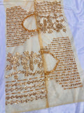 Bollywood Inspired Embroidered Golden Net Saree With Jhalar Border