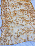 Bollywood Inspired Embroidered Golden Net Saree With Jhalar Border