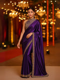 Ananya Inspired Purple Saree with Thread & Sequin Embroidery-2  Celebrity Drapes