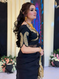 Bollywood Inspired Soft Rangoli Silk Black Saree with Beautiful Zari Embroidery
