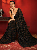 Sanya Inspired Heavy Faux Georgette Full Sequins Black Saree
