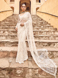 Bollywood Inspired Designer Fancy White Net Saree