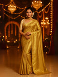 Keerthy Inspired Kanjivaram Tissue Silk Gold Saree-2  Celebrity Drapes