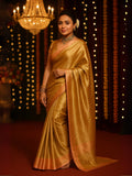 Rani Inspired  Banarasi Zari Gold and Pink Saree-2  Celebrity Drapes