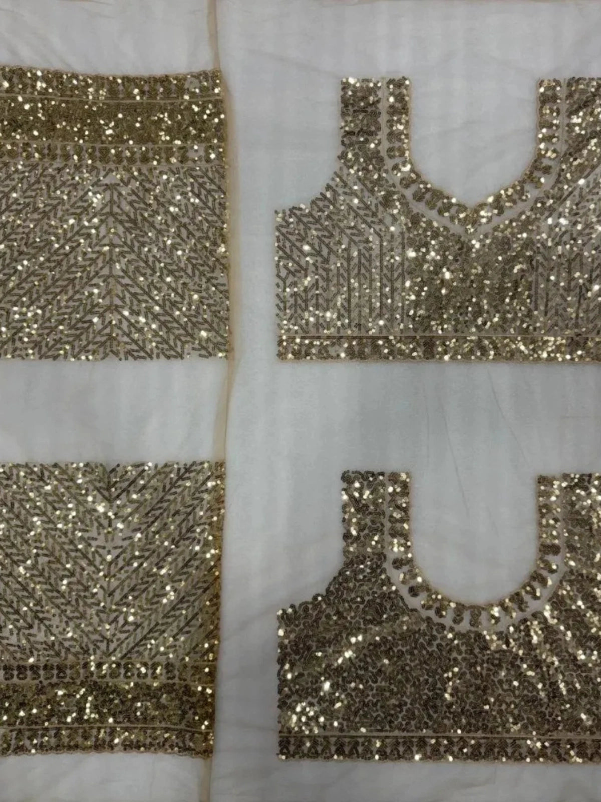 Bollywood Inspired Gold Butterfly Net Sequins Saree with Unstiched Blouse