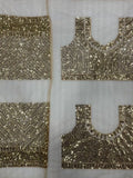 Bollywood Inspired Gold Butterfly Net Sequins Saree with Unstiched Blouse