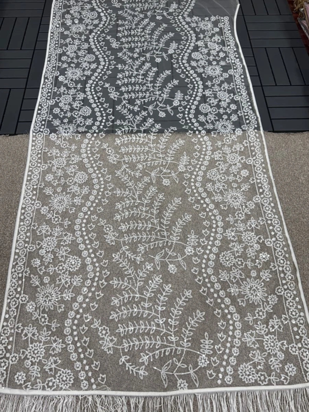 Bollywood Inspired Designer Fancy White Net Saree-70480797892689
