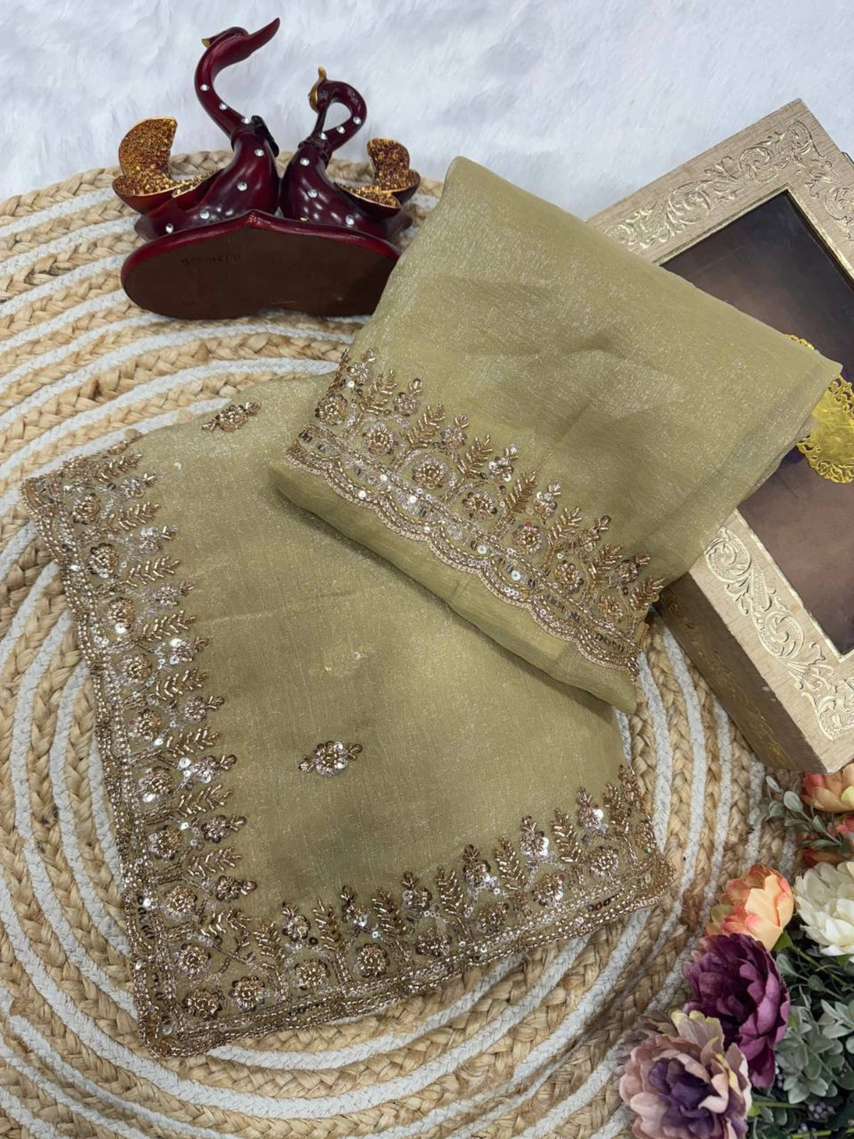 Bollywood Inspired Soft Crunchy Silk Saree with Katdana & Sequin Work-67830406971473