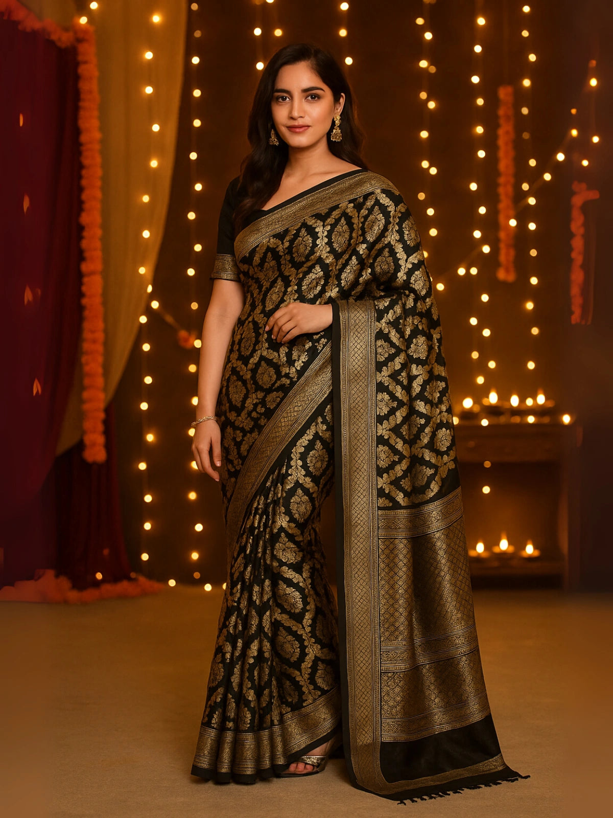 Ambani Wedding Inspired Katan Silk Zari | Available in 5 Colours-2  Celebrity Drapes
