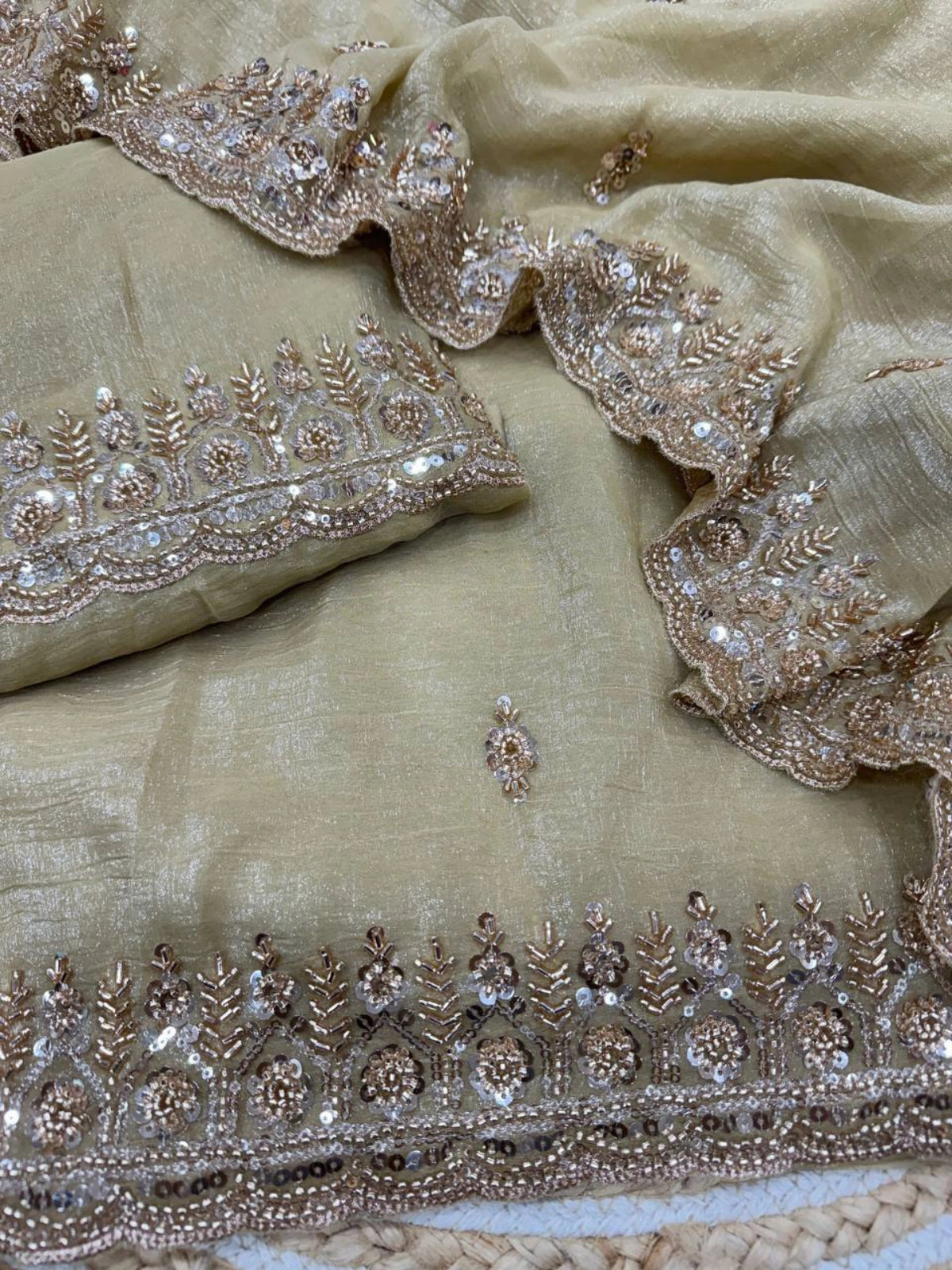 Bollywood Inspired Soft Crunchy Silk Saree with Katdana & Sequin Work-67830407069777